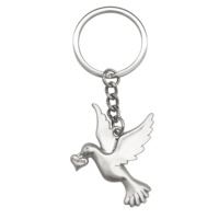 Petit pigeon ornement accessoires collier pendentif voiture pendentif porte-clés anneau paix colombe en forme de porte-clés en métal