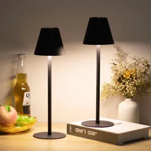 Nordic Home Decor Type-C Rechargeable Wood Grain Touch Control Bedroom Bedside Study Dinning Small Led Table Lamp