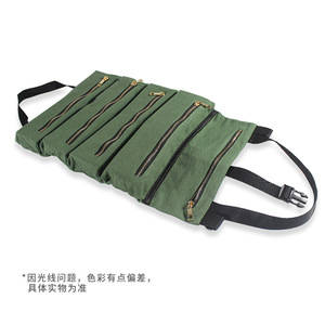 Handheld <b>Tool</b> Bag Canvas <b>Roll</b> Type 48x29cm Army Green Black Portable Storage For Electrician Toolkit - Product Image 4