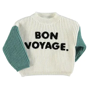 2021 customized new design round neck woolen boys pullover toddler kids sweater