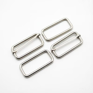 Metal <b>Sliding</b> Buckle For Bags Durable Adjustable Square Metal Wire Pull Buckle Three Position Anti <b>Slip</b> - Product Image 3