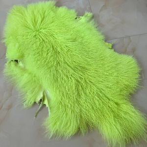 Tự nhiên xoăn dài tóc Tây Tạng Lamb Fur Shape Mông Cổ cừu tấm da trang trí ghế Bìa rug - Product Image 1