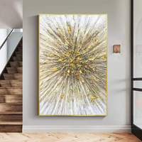 Toile abstraite en feuille d'or traditionnelle chinoise personnalisée peinture à l'huile peinte à la main peinture d'art mural moderne pour la décoration intérieure