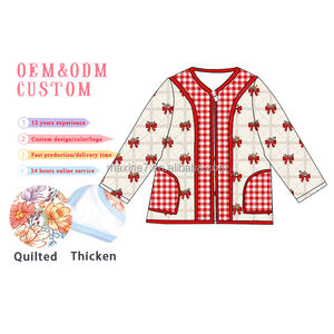 Veste matelassée festive à nœud rouge avec rembourrage en coton épais pardessus d'hiver chaud pour les tout-petits aux enfants nouveau manteau de Noël pour les filles - Product Image 3