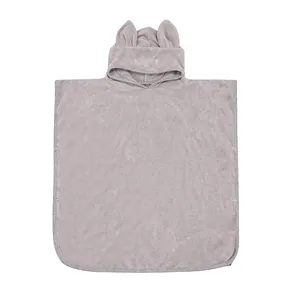 Bamboe Katoenen Kinder Hooded Strandlaken Aanpassen Kids Cover-Up Handdoeken Groothandel Capuchon Voor Kinderen Poncho Kids Badjas