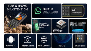 Ulefone Armor Mini 5 โทรศัพท์มือถือสุดแกร่ง 4G LTE Octa Core IP68/IP69K หน้าจอ LCD 2.88 นิ้ว ระบบปฏิบัติการ Android 11 สมาร์ทโฟนราคาประหยัด - Product Image 5