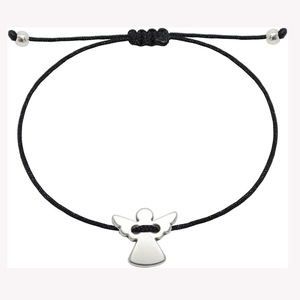 Pulsera B21T Hecha a Mano con Cordón Trenzado <span class=keywords><strong>de</strong></span> Acero Inoxidable, Bañada en Plata, con Dije <span class=keywords><strong>de</strong></span> Ángel <span class=keywords><strong>para</strong></span> Mujeres y <span class=keywords><strong>Niñas</strong></span> - Protección Religiosa Romántica - Product Image 1