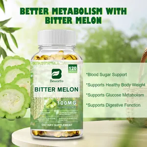 60 Pcs Vegan Bitter Melon Peptide Extract Capsules Lower Blood Sugar Dietary Supplement
