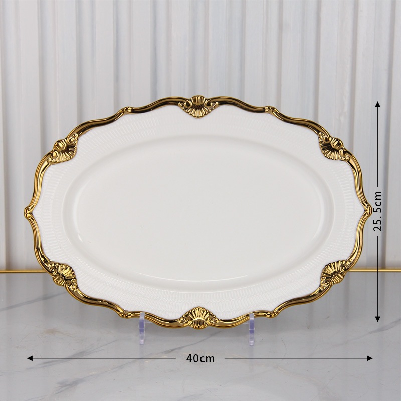 white-16inch oval plate