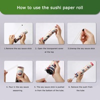 Boîte d'emballage cylindrique biodégradable pour sushi et burrito avec logo personnalisé, de qualité alimentaire, avec bâtonnet pour sauce