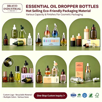 Récipients d'huile ronds plats uniques 150ml 60ml flacons compte-gouttes d'huile essentielle en verre vide ovale clair