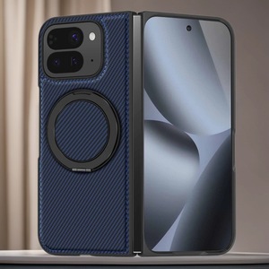 Funda Magnética Giratoria con Soporte para Google Pixel 10 Pro Fold y Pixel 9 Pro Fold, Textura de Fibra de Carbono, Resistente a Golpes y Caídas - Product Image 1
