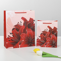 Mini sacs en papier bleus de luxe pour emballage, avec logo personnalisé imprimé, pour boutiques, shopping, fleurs, mères, lys, roses, tulipes