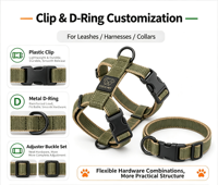 Harnais tactique pour chien robuste avec double anneau en D, boucle en métal à dégagement rapide, maille respirante rembourrée, produits pour animaux de compagnie