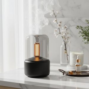 Diffuseur d'arômes à flamme de verre personnalisé en usine, humidificateur ultrasonique d'huiles essentielles, vente directe - Product Image 5