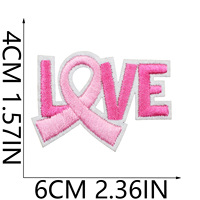 Patchs brodés Ruban Rose pour la Sensibilisation à la Santé Féminine, Badges thermocollants, Décoration de vêtements pour le soutien au cancer du sein, Appliques