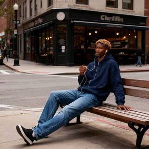 เสื้อฮู้ดแบบรูดซิปมีฮู้ดผ้าฟลีซหนา500 GSM พิมพ์ลายผลิตจาก TKAN359 - Product Image 4