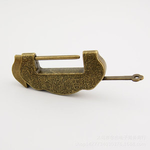 Combination Pad <b>Lock</b> D Type Large Antique Style Copper Jewelry <b>Box</b> <b>Lock</b> Single Lever Locking Horizontal Model - Product Image 5