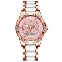 Pour POEDAGAR montre à Quartz de luxe pour femmes diamant or Rose céramique acier bande étanche montres lumineuses mode Relogio
