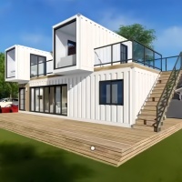 Maison mobile portable 2-3 chambres, conteneur pliable 20ft 40ft, abri étanche prêt à l'emploi pour appartement