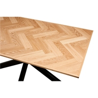 Mobilier de salle à manger moderne nordique rectangle Table à manger en bois MDF 4 6 places avec pieds en métal noir