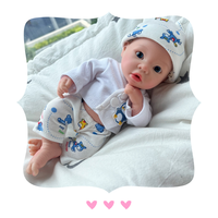 Mini 10 pouces corps complet Reborn bébé poupée réaliste solide Silicone dormir bébés bricolage jouet peluche cadeau pour garçons