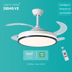 โคมระย้าที่ทันสมัย42นิ้วที่มองไม่เห็นพับเก็บได้มี6เกียร์ปรับเวลาฟังก์ชั่นไฟเพดาน LED พร้อมพัดลมและรีโมทคอนโทรล - Product Image 6
