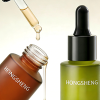 Flacon compte-gouttes en verre dépoli de 30 ml de style européen avec grand bouchon à vis, forme plate mate, sérigraphié, pour diffuseur de parfum et crème pour le visage