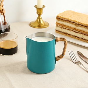 350ml With Latte Art Spout For Coffee Making Black Stainless Steel <b>Milk</b> Jug - Product Image 1