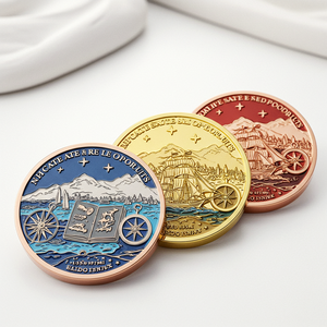 Moneda de desafío de fábrica y monedas de <span class=keywords><strong>barco</strong></span> de <span class=keywords><strong>vapor</strong></span> de esmalte dorado Fabricante de metal - Product Image 5