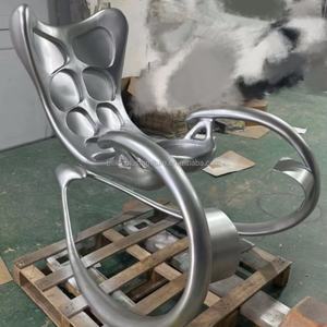 Chaise longue pivotante moderne en acier inoxydable Design d'espace interstellaire pour les loisirs de l'hôtel Villa-Fourniture directe d'usine Salon - Product Image 4