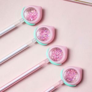 2022 New Creative Cartoon Fruit Design <b>Pen</b> Cute Peach Glitter <b>Pen</b> Stylus - Product Image 5