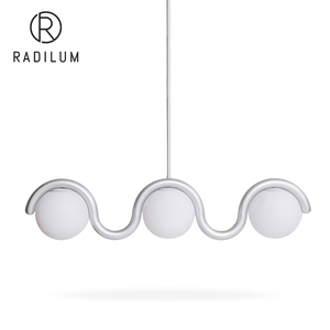 后现代轻奢吊灯餐厅灯黄铜玻璃线性岛灯创意艺术装饰莱诺克斯线性吊灯 - Product Image 1