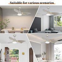 Brosse Moderne Nickel 36 Pouces à Faible Bruit Petit Ventilateur de Plafond Décoratif Télécommande Ventilateur de Plafond Led Lumières Led Kit