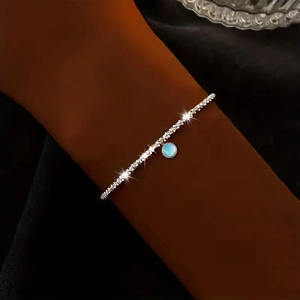 Fashion Luxury Minimalist 925 Sterling <b>Silver</b> Rhodium Plated Chain Link Heart <b>Cross</b> Flower Bow Charms Zircon <b>Bracelet</b> Women - Product Image 3