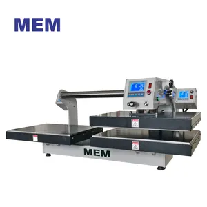 MEM top & bottom heat platen double station pneumatic heat press machine