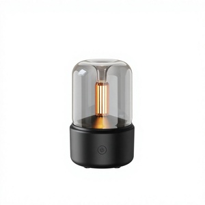 USB-Kerzenlicht-Aroma-Diffusor, Geräuschloser Ultraschall-Luftbefeuchter mit Timer, Schreibtisch-Nachtlicht für Zuhause und Schlafzimmer - Product Image 1