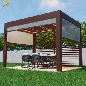 Hanrui Ce Certifié Smart Automatique Motorisé Intimité Zip Screen Roller Stores Louvre pour l'Extérieur Bioclimatique Pergolas en Aluminium - Product Image 6