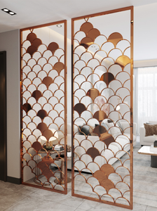 Thiết kế đơn giản màn hình thép không gỉ vàng & Vách ngăn phòng kim loại thanh lịch & phân vùng sản phẩm kim loại - Product Image 2