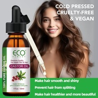Huile de ricin cosmétique biologique pour cheveux, cils, visage, sérum pour cils pour des cils et sourcils d'apparence plus épaisse, huile de massage corporel