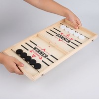 Jeu de Puck Rapide en Bois pour Noël – Plateau de Jeu de Table à Paces Rapides pour Fêtes en Famille et Amusements
