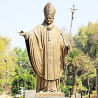 Statue en bronze religieuse catholique extérieure grandeur nature du Christ Jésus Technique moulée à la main