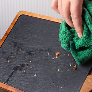 Vente en gros directe d'usine COSEN Ensemble de vaisselle de restauration écologique en <span class=keywords><strong>ardoise</strong></span> naturelle avec planche de service en bois pour le camping - Product Image 5