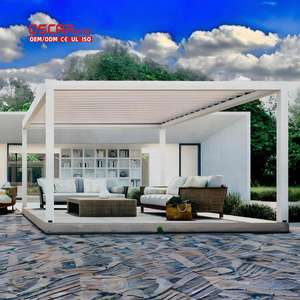 Couverture de persiennes en aluminium pour espaces extérieurs avec angle réglable et résistance aux intempéries, idéale pour les terrasses, les jardins et les pergolas - Product Image 1