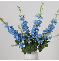 Fleurs artificielles de haute qualité en soie Delphinium et Larkspur de 96 cm pour la décoration de la maison et de mariage, décoration de mariage sur le thème du pays des merveilles d'hiver