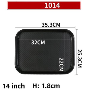14 Inch Màu Đen/Đỏ/Màu Xanh Lá Cây Hình Chữ Nhật Phục Vụ Khay Thức Ăn Nhanh Khay Từ PP Nhựa <span class=keywords><strong>Melamine</strong></span> Chất Liệu Cho Nhà Và Nhà Hàng Sử Dụng - Product Image 6