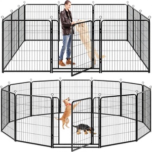 Recinto per Cani da Interno/Esterno, Robusto Recinto in Metallo Antiruggine, 12 Pannelli, Porte da 40 Pollici, Portatile per Camper, Campeggio, Cortile, 32 Piedi - Product Image 1