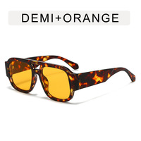 Vente en gros Grand Cadre Carré Double Faisceau Lentille Colorée Extérieur Pare-Soleil Vintage Surdimensionné PC Lunettes de Soleil Femmes