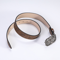 Ceinture en cuir gaufré rétro avec boucle en alliage tête de mort punk rock vintage pour homme, ceinture de motard gothique