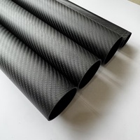 Tube enroulé en fibre de carbone haute performance 3K, tissage uni/twill, surface mate/brillante, pour échappement automobile et voiture de course